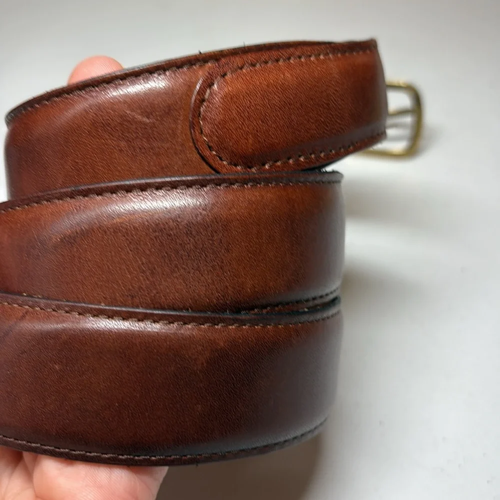 Unbranded Brown Oil Tanned Leather Belt Size 40